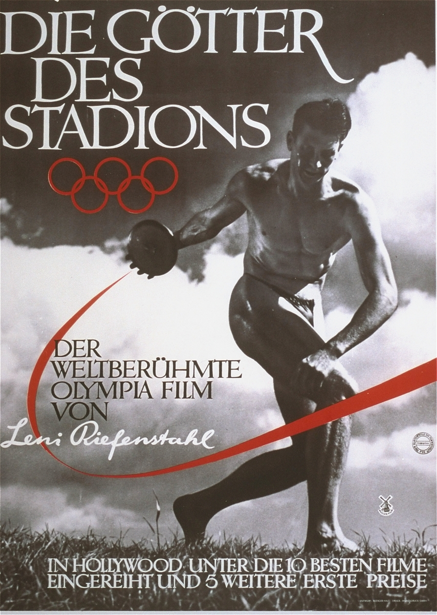 Filmplakat zu Leni Riefenstahls Propagandafilm Olympia von 1938
